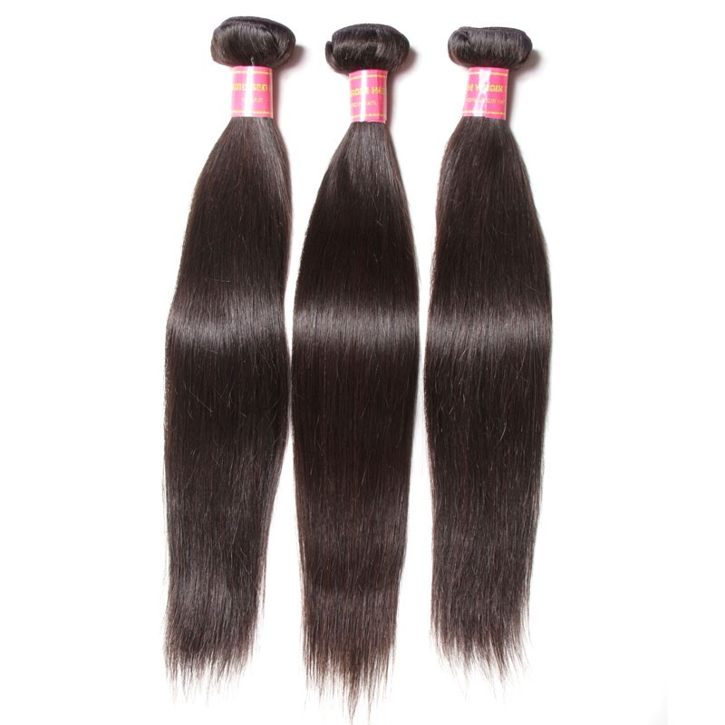 Idolra Affordable Brazilian Hair 3 Bundles Unprocessed Virgin Brazilian Straight Hair Weave Natural Black